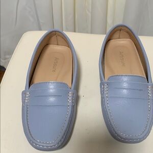 Artiste Blue faux Leather Flats with Classic Loafer Design